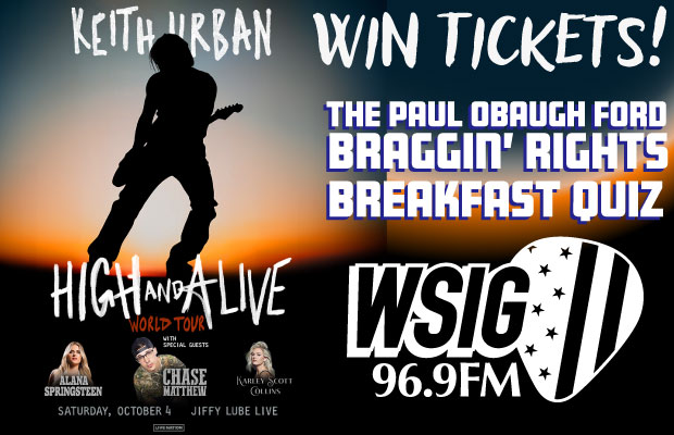 Win Keith Urban Tickets on Braggin’ Rights! Win Keith Urban Tickets on Braggin’ Rights!